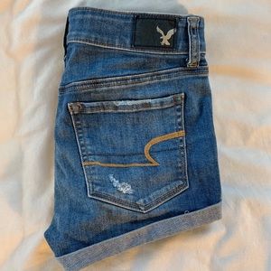 Lightly Ripped Denim Shorts